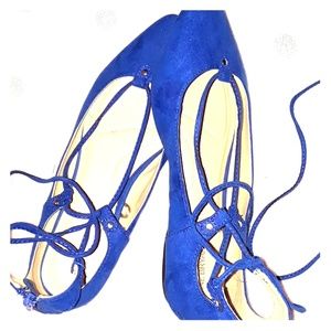 Soft Blue Laced Flats.